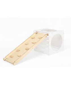 Natural climbing ramp & slide for activity cube