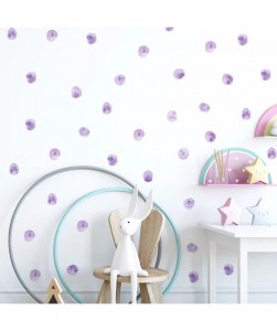 48 Pieces Dot Wall Sticker Lavender