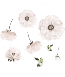 White poppy flower sticker