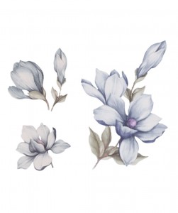 Blue magnolia flower sticker