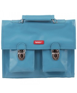 Sky blue satchel mini bretelles vinyl