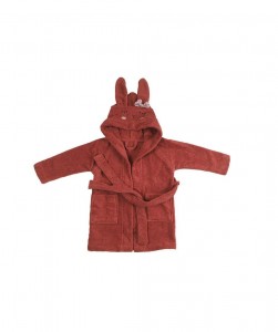 hooded bathrobe rabbit rust