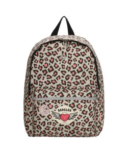 Leopard rounded with front pocket grey pink bag