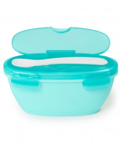 Easy serve travel bowl & spoon teal