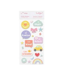 Girl positive affirmation puffy stickers
