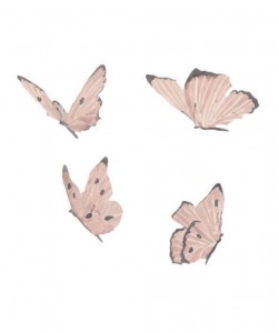 Dusty rose butterflies set of 4 stickers