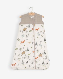 Forest friends cotton quilted sleep bag tog 2.6