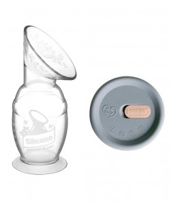Silicone breast pump with suction base & silicone cap
