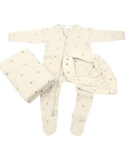 Botanical wrap bib onesie set (3 pcs)