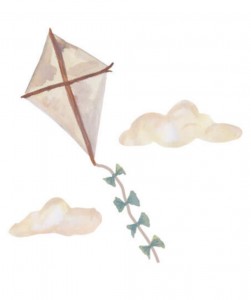 beige large kite sticker