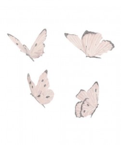 White butterflies set of 4 stickers