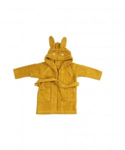 hooded bathrobe rabbit mustard