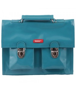 Turquoise satchel mini bretelles vinyl