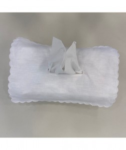 White curved edge tissue box cover