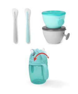Easy feed mealtime set teal/grey
