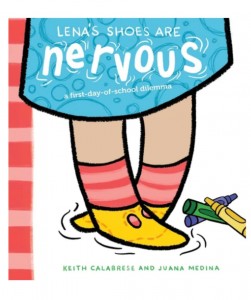 Lena's shoes are nervous, a first day of school dilemma
