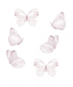 White butterfly set of 6 stickers